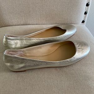 Vera Wang Metallic Slip On Flats Leather Gold Size 8